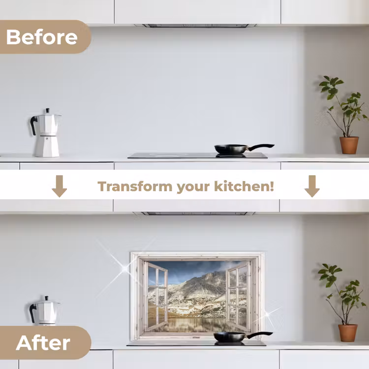 Kitchen splashback for hob - Look through - Water - Mountains — 7