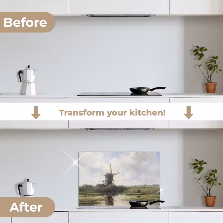 Kitchen splashback for hob - Mill - Willem Roelofs - Old Masters - Art — 7