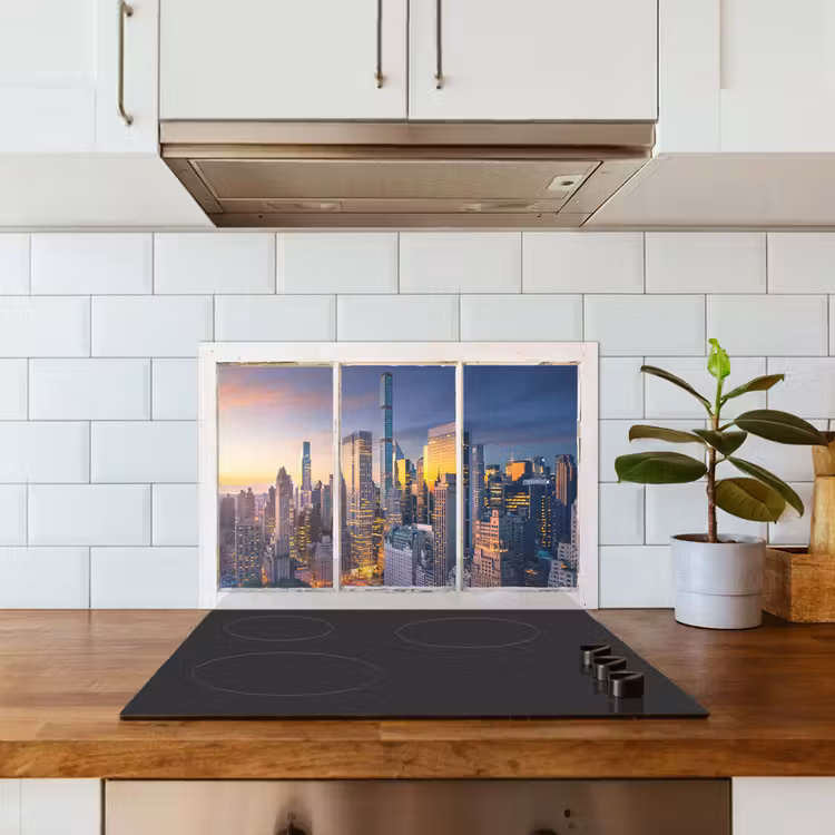 Kitchen splashback for hob - New York - View - Skyline — 3