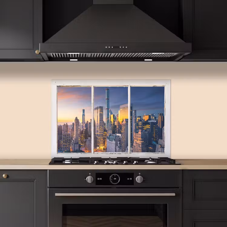 Kitchen splashback for hob - New York - View - Skyline — 5