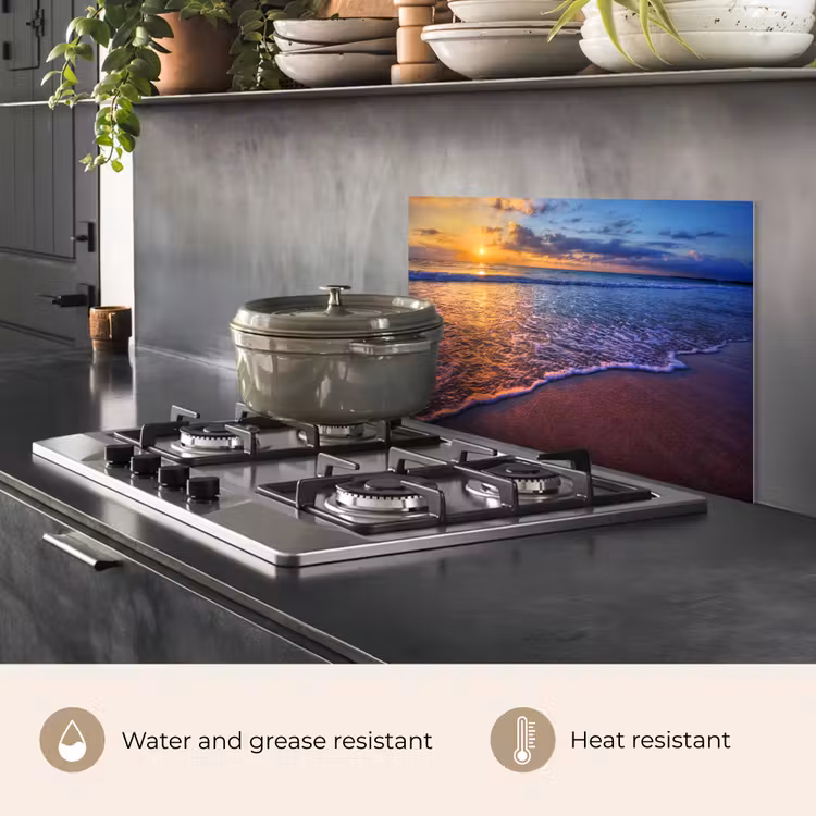Kitchen splashback for hob - Sea - Beach - Sunset - Clouds - Horizon — 2
