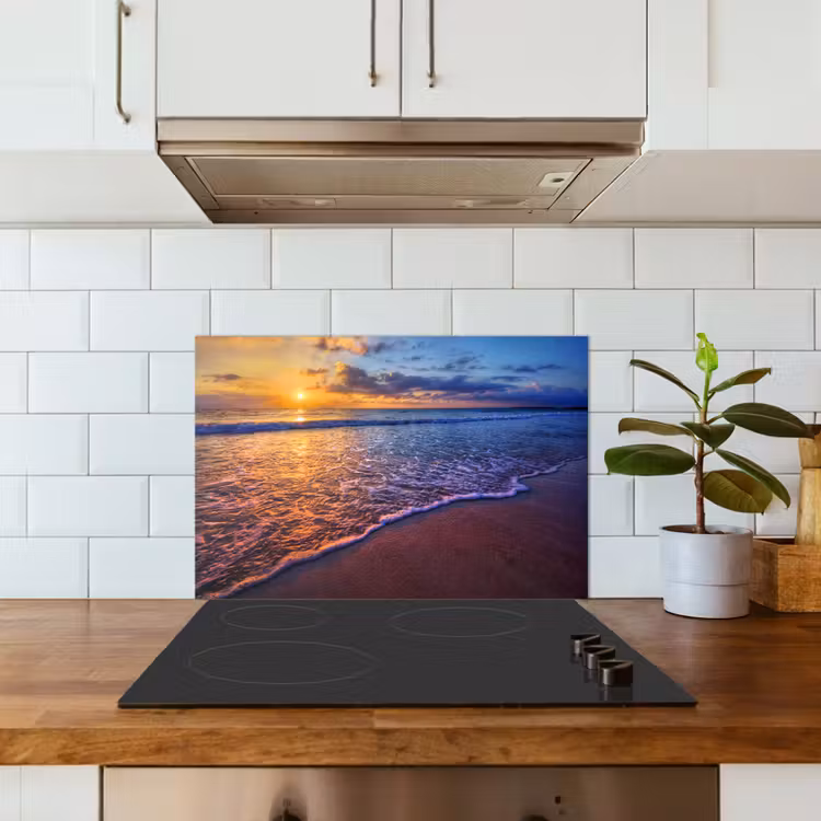 Kitchen splashback for hob - Sea - Beach - Sunset - Clouds - Horizon — 3
