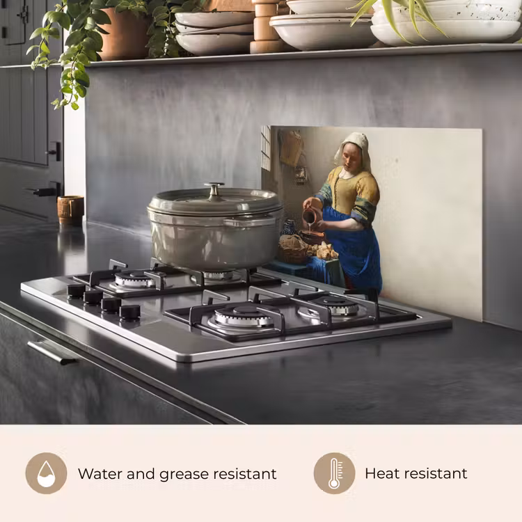 Kitchen splashback for hob - The milkmaid - Art - Old masters - Vermeer — 2