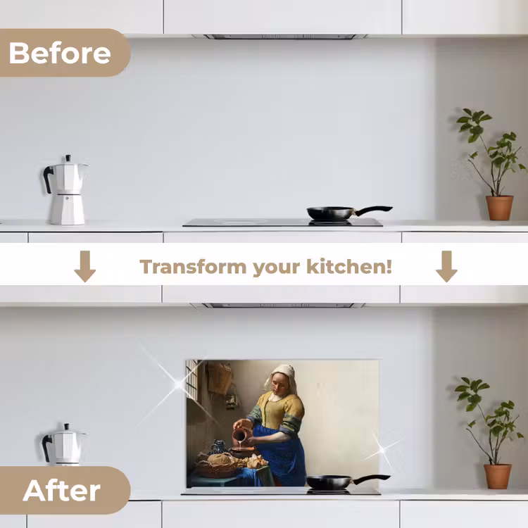Kitchen splashback for hob - The milkmaid - Art - Old masters - Vermeer — 7