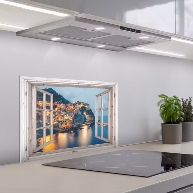 Kitchen splashback for hob - Looking through - Italy - Sea — 1