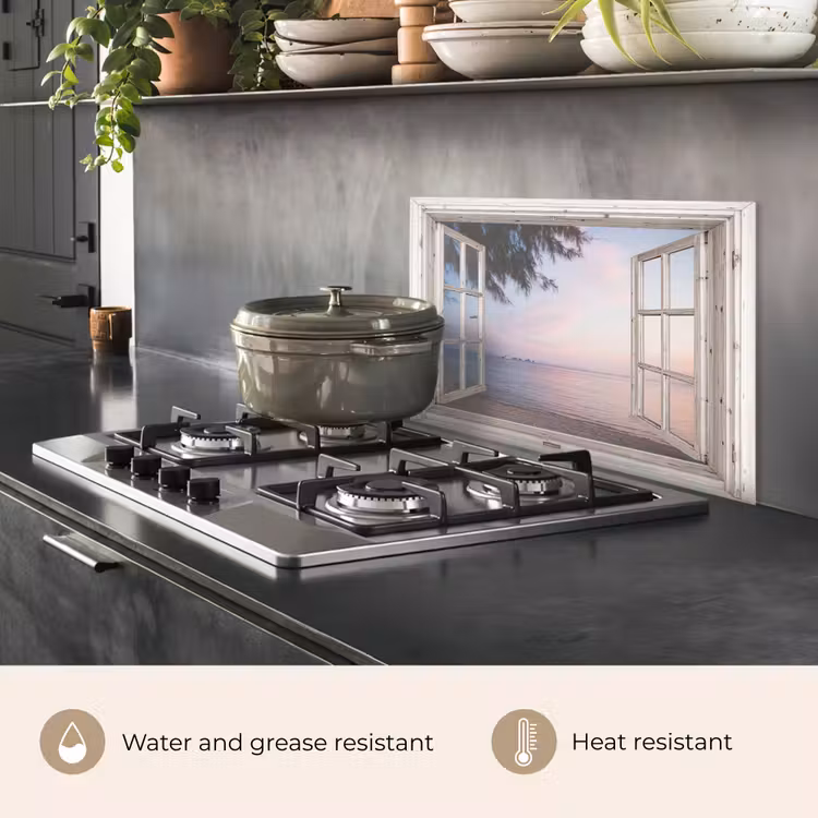 Kitchen splashback for hob - Lookthrough - Beach - Palm tree — 2