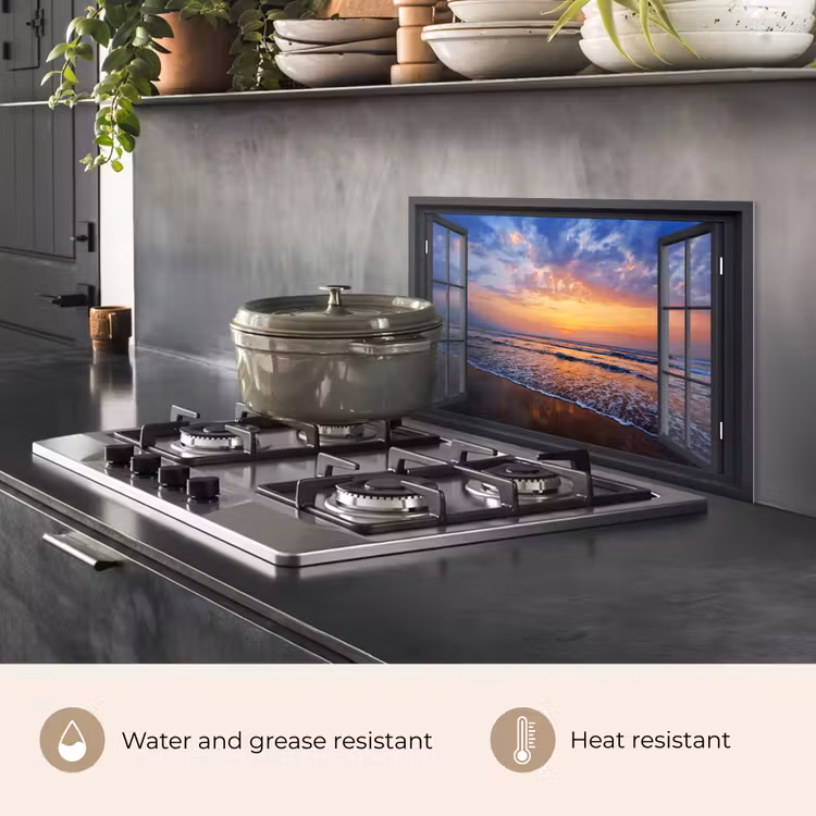 Kitchen splashback for hob - Lookthrough - Sea - Beach — 2