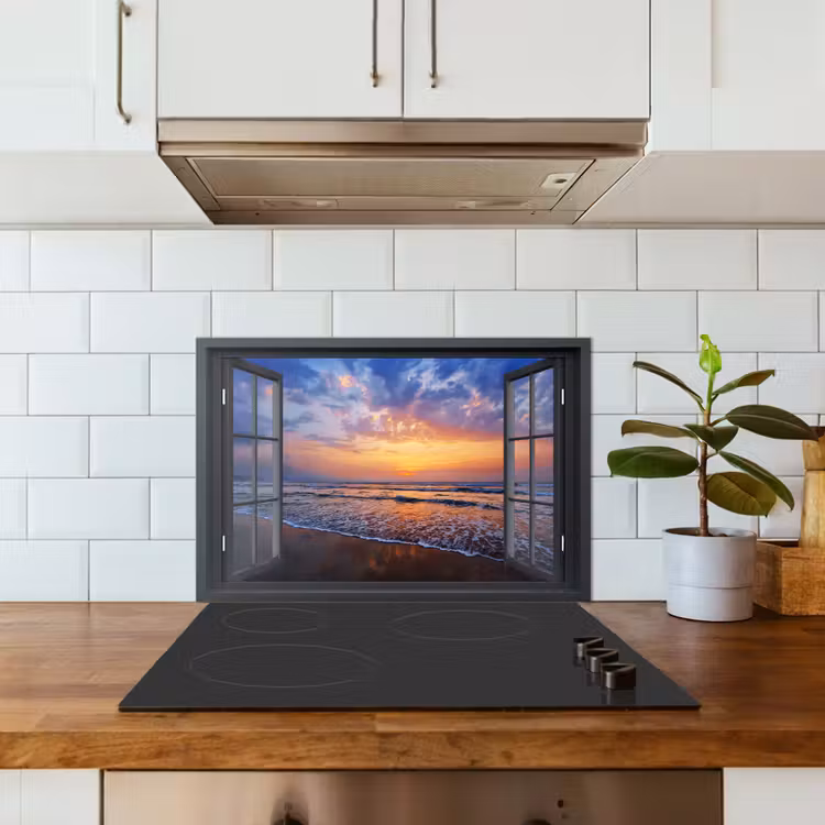Kitchen splashback for hob - Lookthrough - Sea - Beach — 3
