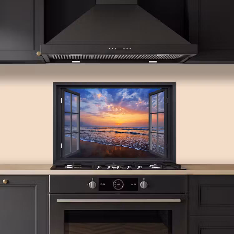 Kitchen splashback for hob - Lookthrough - Sea - Beach — 5
