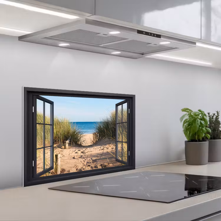 Kitchen splashback for hob - See-through - Beach - Sea - Sand - Water - Tallgrass - Dunes — 1
