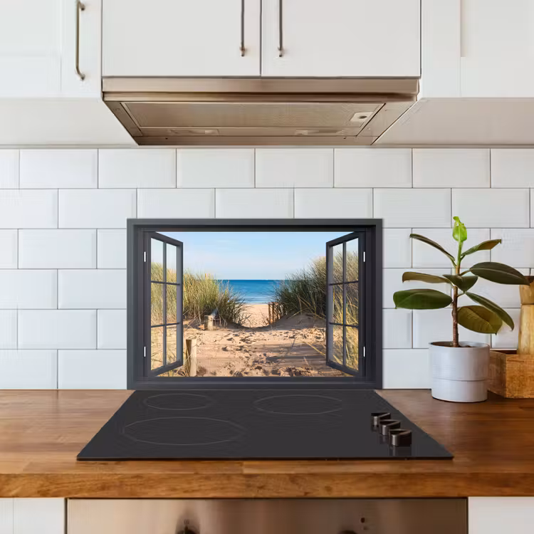 Kitchen splashback for hob - See-through - Beach - Sea - Sand - Water - Tallgrass - Dunes — 3