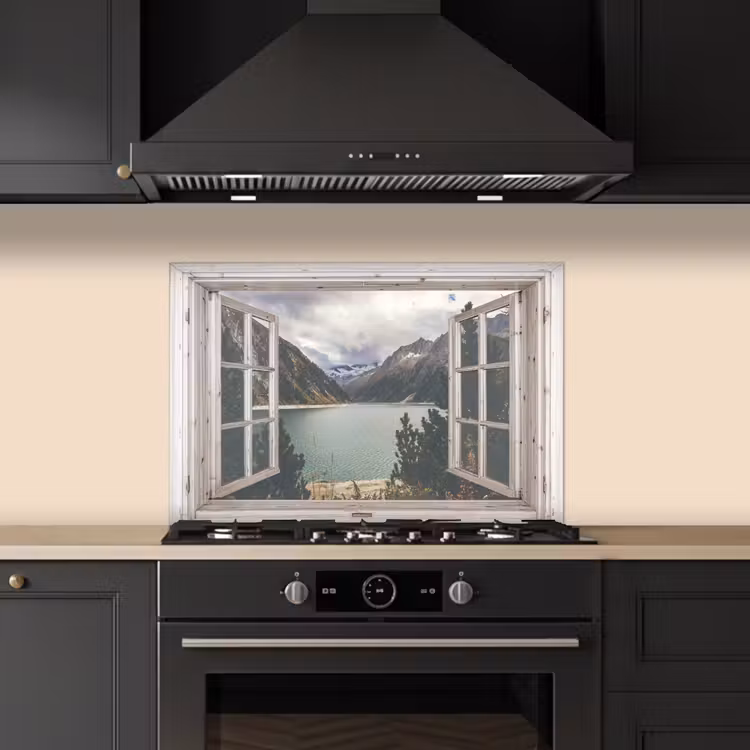 Kitchen splashback for hob - View - Water - Mountain — 5