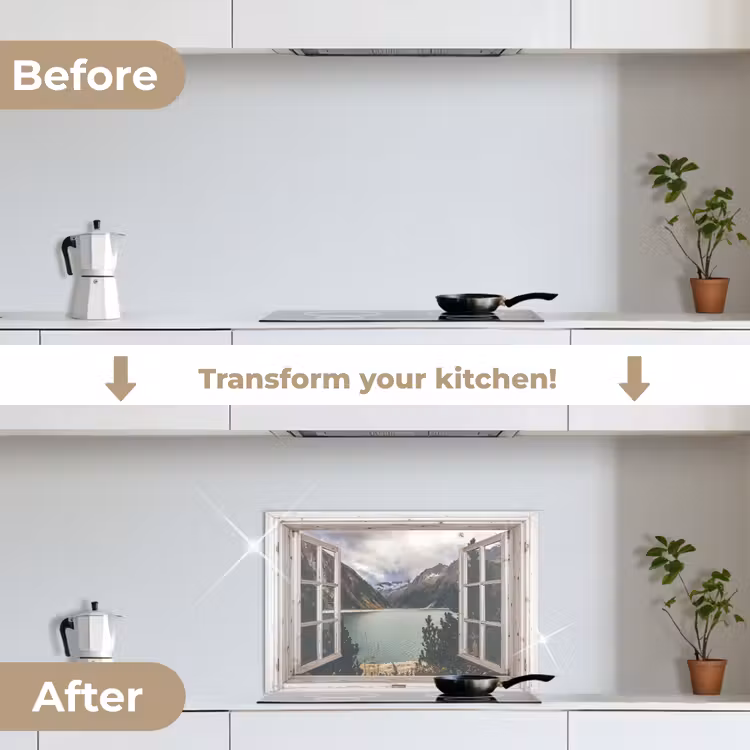 Kitchen splashback for hob - View - Water - Mountain — 7