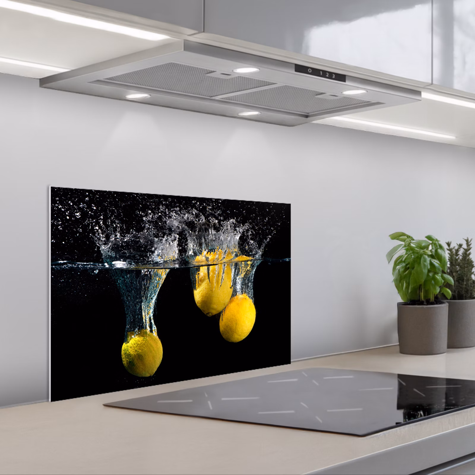 Kitchen splashback for hob - Lemon - Fruit - Still life - Water - Yellow — 1