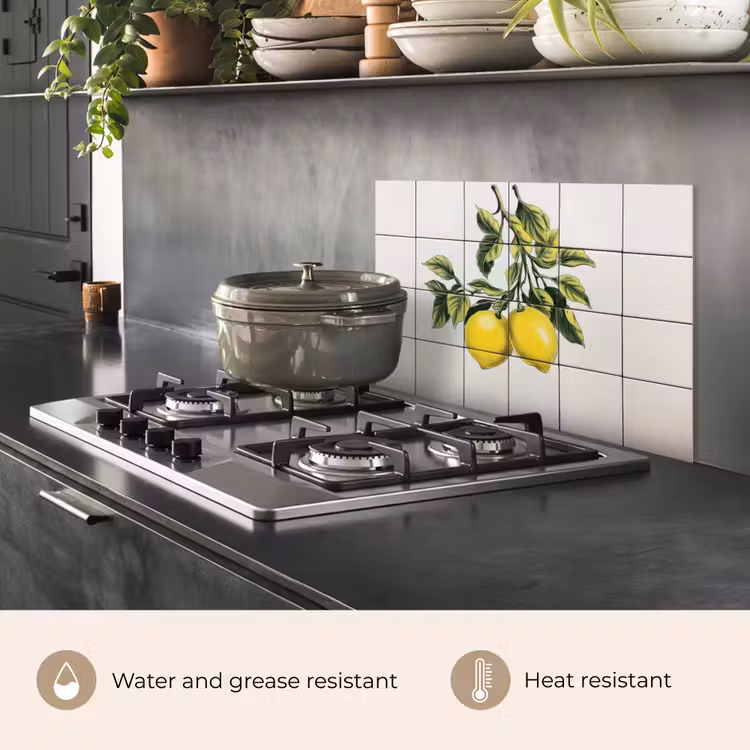 Kitchen splashback for hob - Lemon - Decoration - Ceramics - Branches — 2