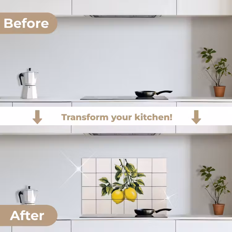 Kitchen splashback for hob - Lemon - Decoration - Ceramics - Branches — 7