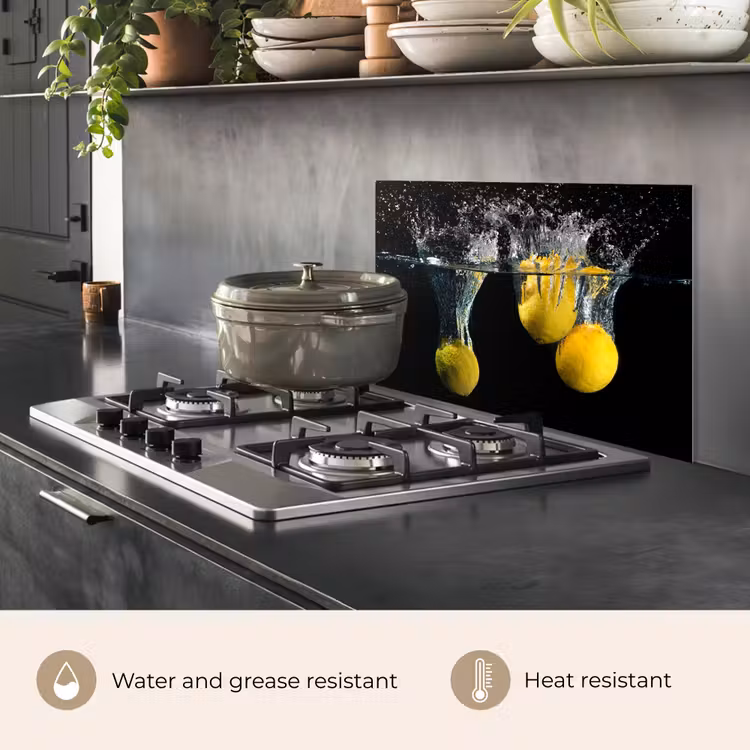 Kitchen splashback for hob - Lemon - Fruit - Still life - Water - Yellow — 2