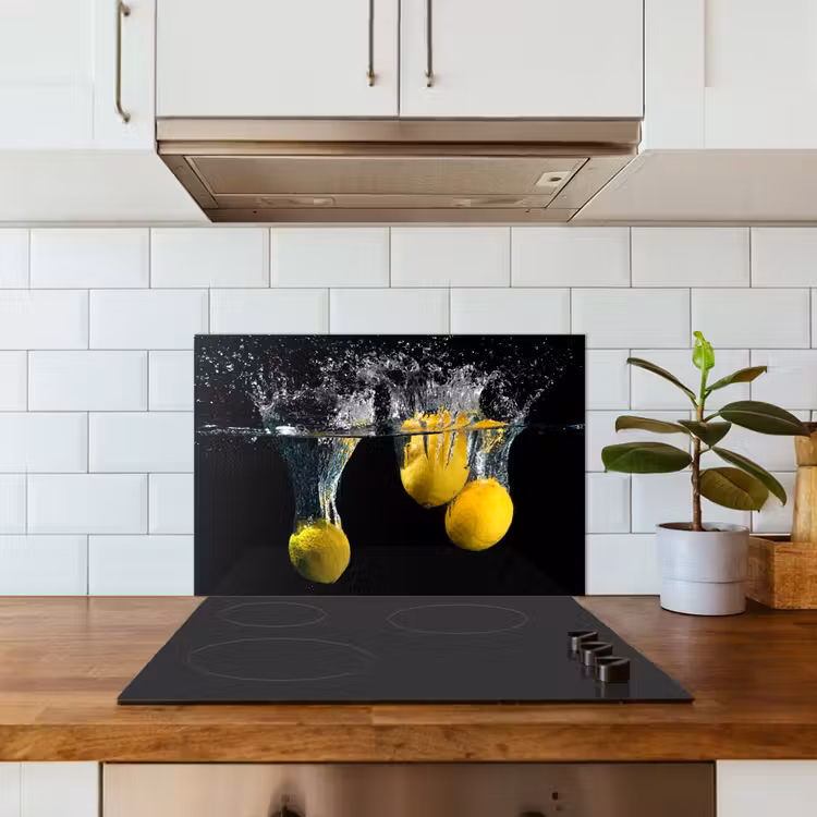 Kitchen splashback for hob - Lemon - Fruit - Still life - Water - Yellow — 3