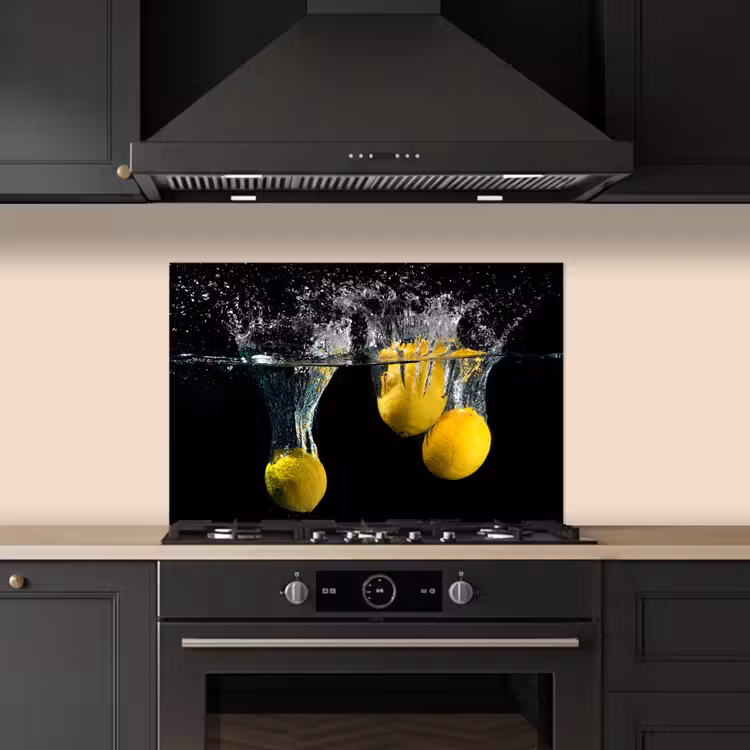 Kitchen splashback for hob - Lemon - Fruit - Still life - Water - Yellow — 5