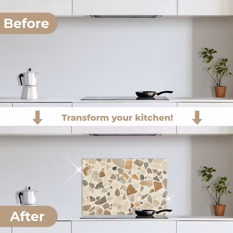 Kitchen splashback for hob - Stones - Terrazzo - Decoration - Tiles — 7