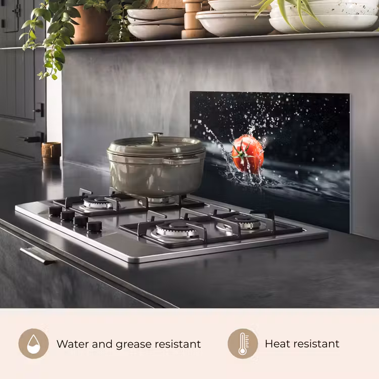 Kitchen splashback for hob - Tomato - Vegetable - Still Life - Water - Red — 2