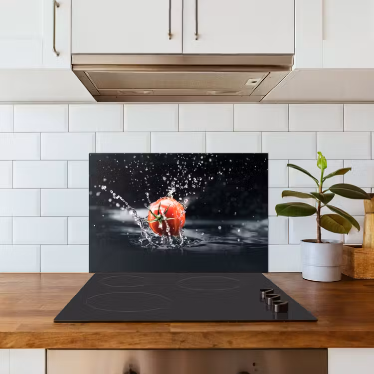 Kitchen splashback for hob - Tomato - Vegetable - Still Life - Water - Red — 3