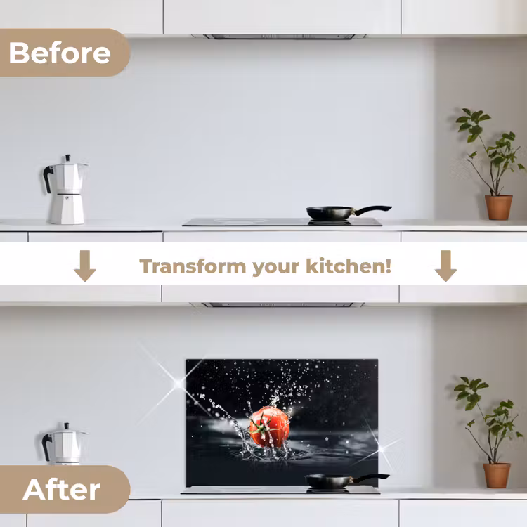 Kitchen splashback for hob - Tomato - Vegetable - Still Life - Water - Red — 7