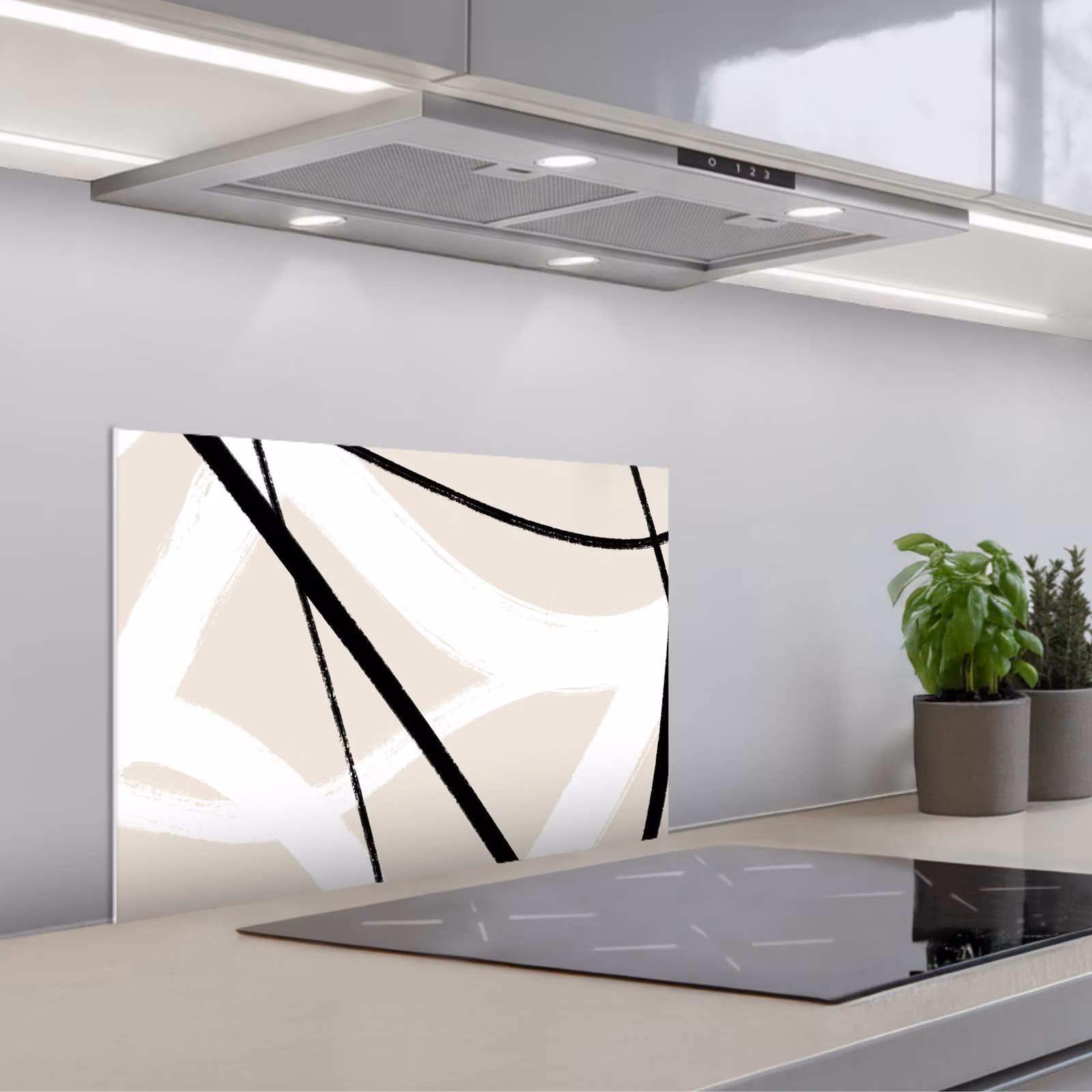 Kitchen splashback for hob - Line - Abstract - Minimalism - Pastel — 1