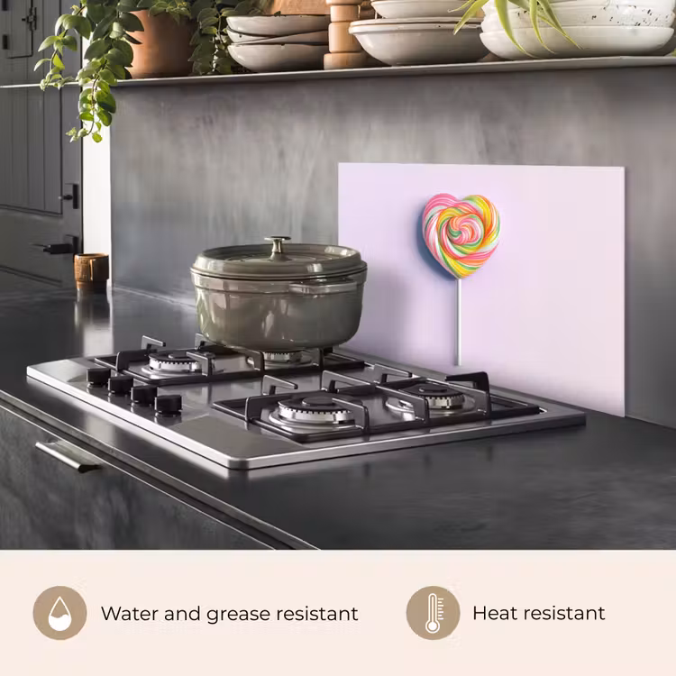 Kitchen splashback for hob - Heart - Lollipop - Candy — 2