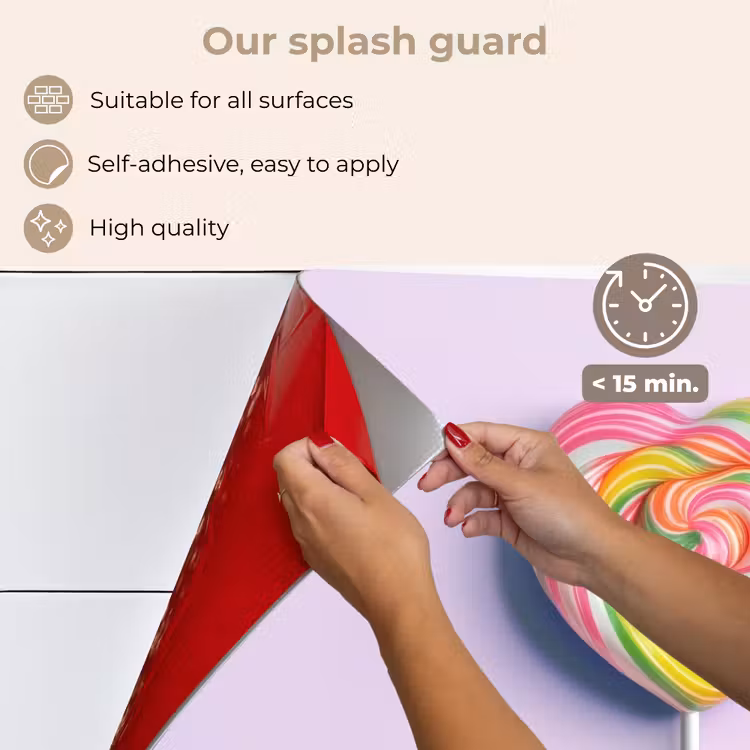 Kitchen splashback for hob - Heart - Lollipop - Candy — 4