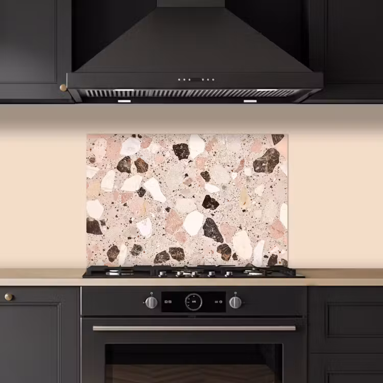 Kitchen splashback for hob - Light - Pink - Terrazzo - Stones — 5