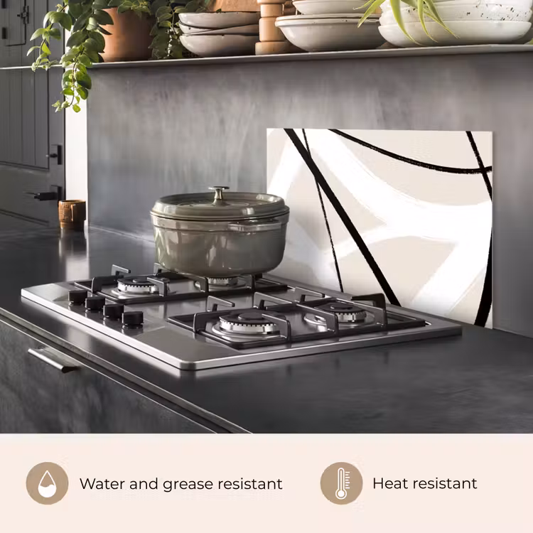 Kitchen splashback for hob - Line - Abstract - Minimalism - Pastel — 2