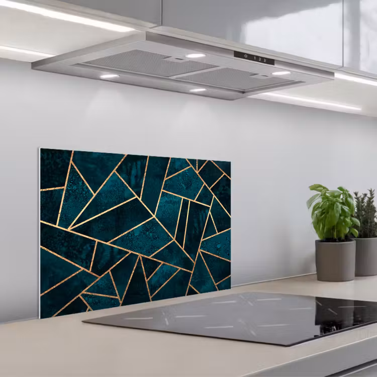 Kitchen splashback for hob - Stones - Gold - Luxury - Patterns - Abstract — 1