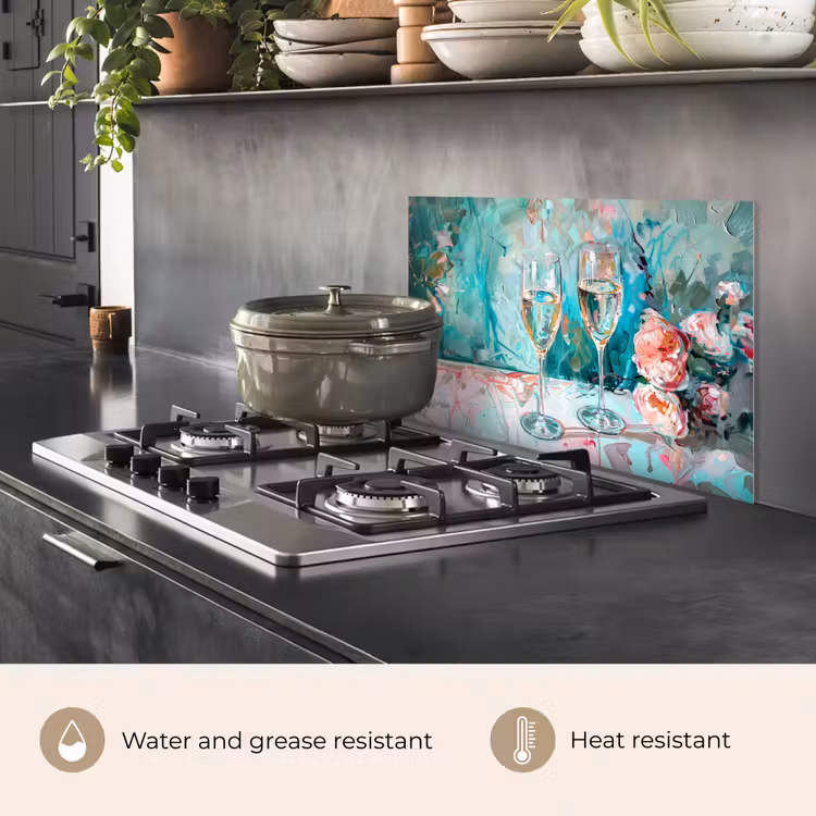 Kitchen splashback for hob - Impressionistic Cheers — 2