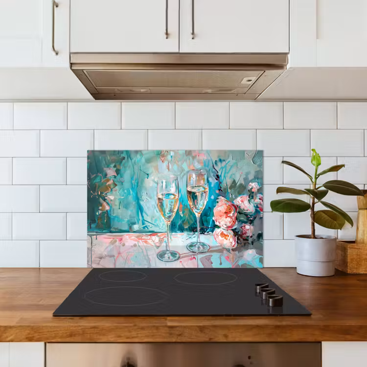 Kitchen splashback for hob - Impressionistic Cheers — 3