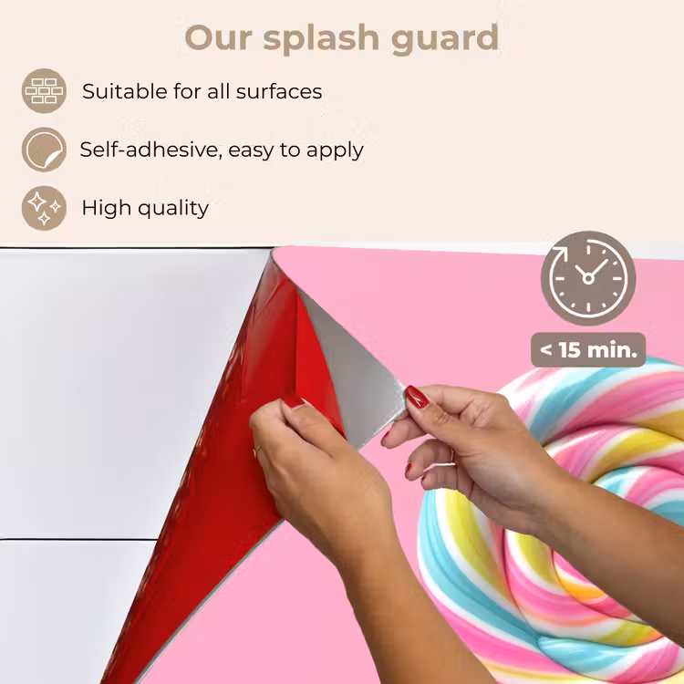 Kitchen splashback for hob - Lollipop - Pink - Candy - Sweet — 4