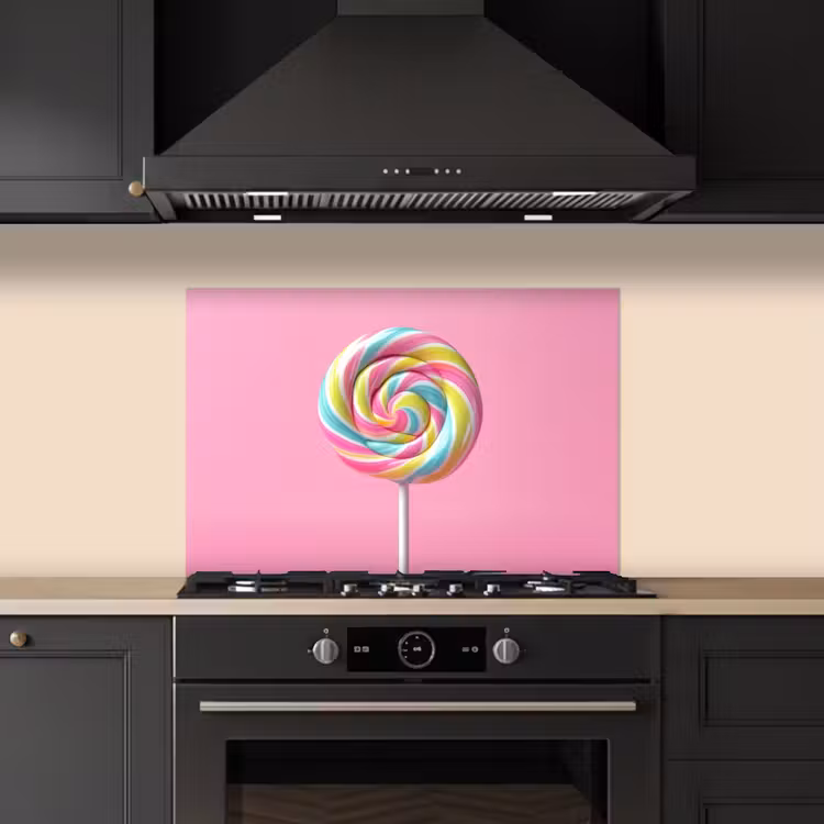 Kitchen splashback for hob - Lollipop - Pink - Candy - Sweet — 5