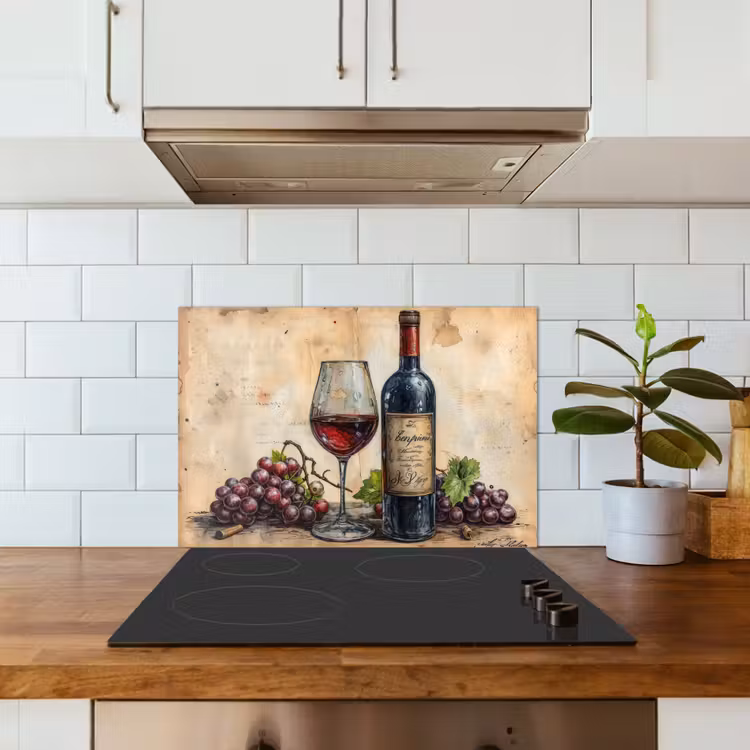 Kitchen splashback for hob - Still Life with Wine and Grapes — 3