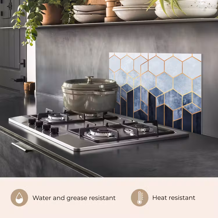 Kitchen splashback for hob - Hexagon - Gold - Patterns — 2