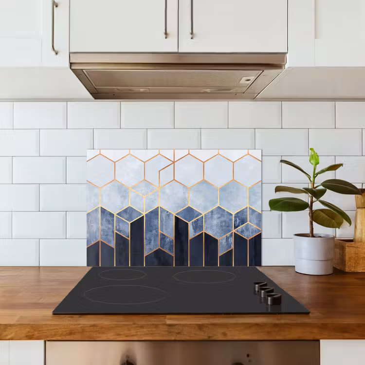 Kitchen splashback for hob - Hexagon - Gold - Patterns — 3