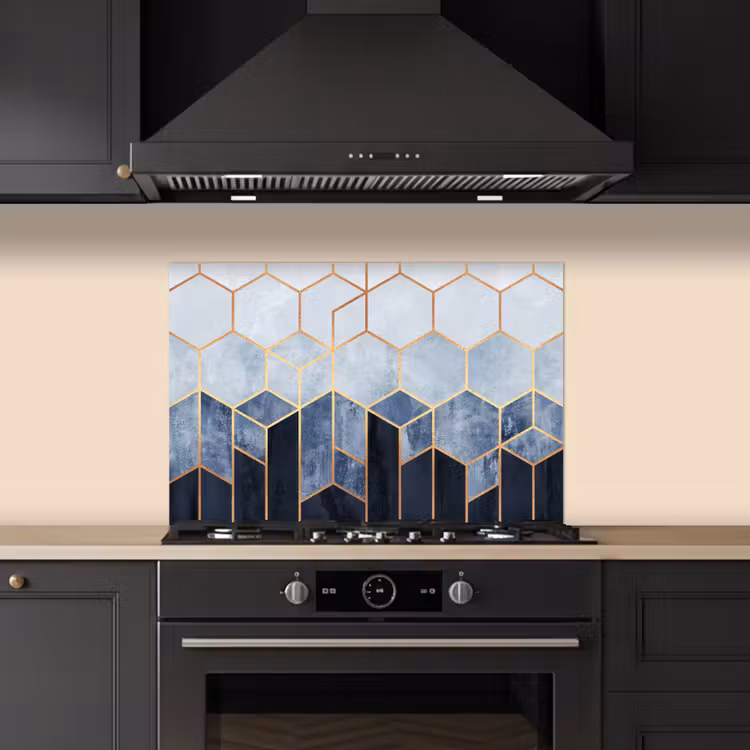 Kitchen splashback for hob - Hexagon - Gold - Patterns — 5