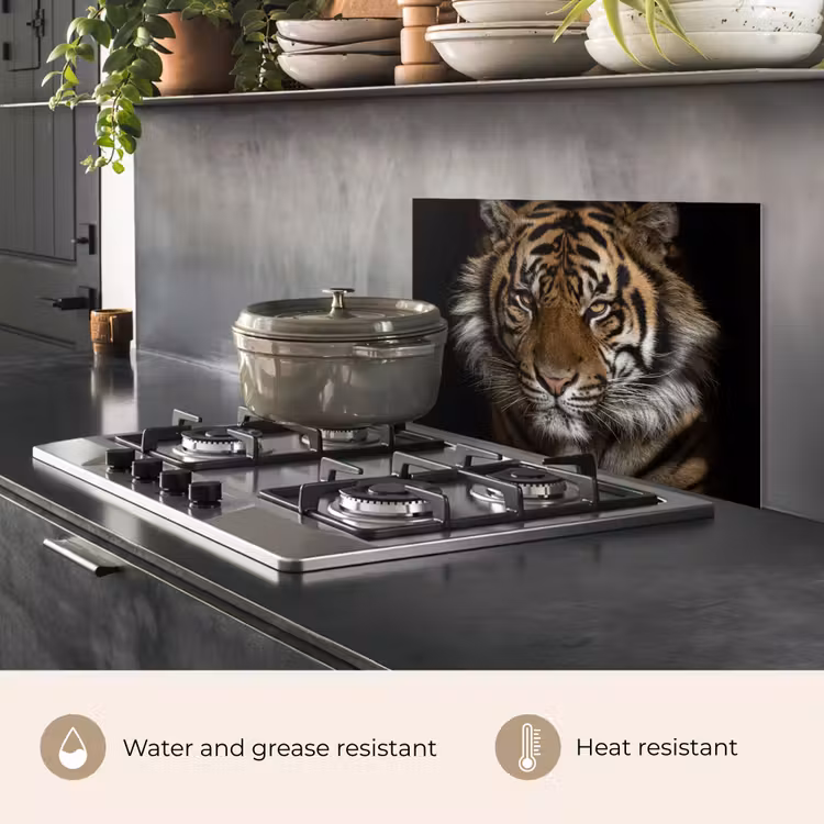 Kitchen splashback for hob - Tiger - Wild animals - Portrait — 2