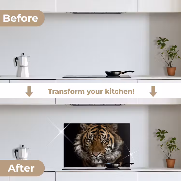 Kitchen splashback for hob - Tiger - Wild animals - Portrait — 7