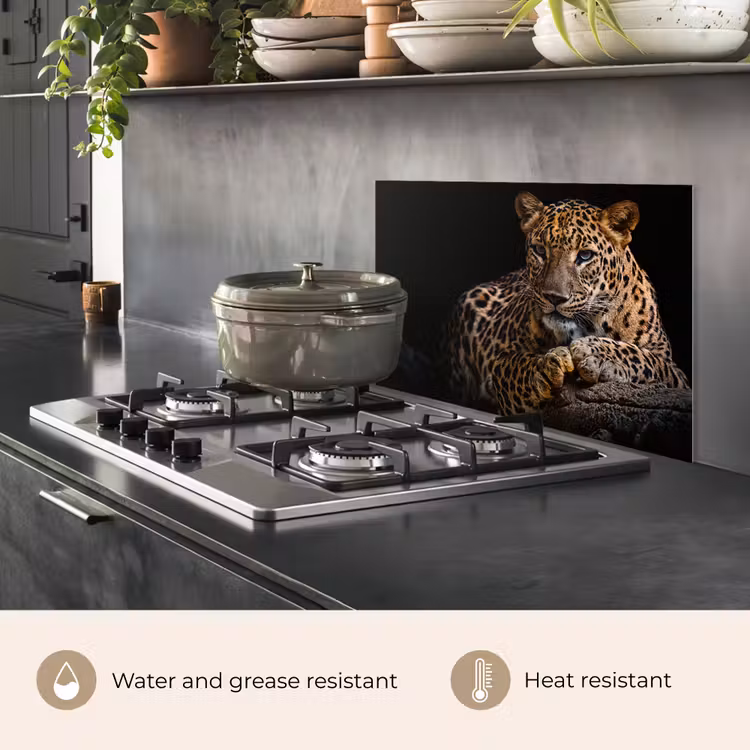 Kitchen splashback for hob - Wildlife - Panther - Portrait - Black - Animals — 2