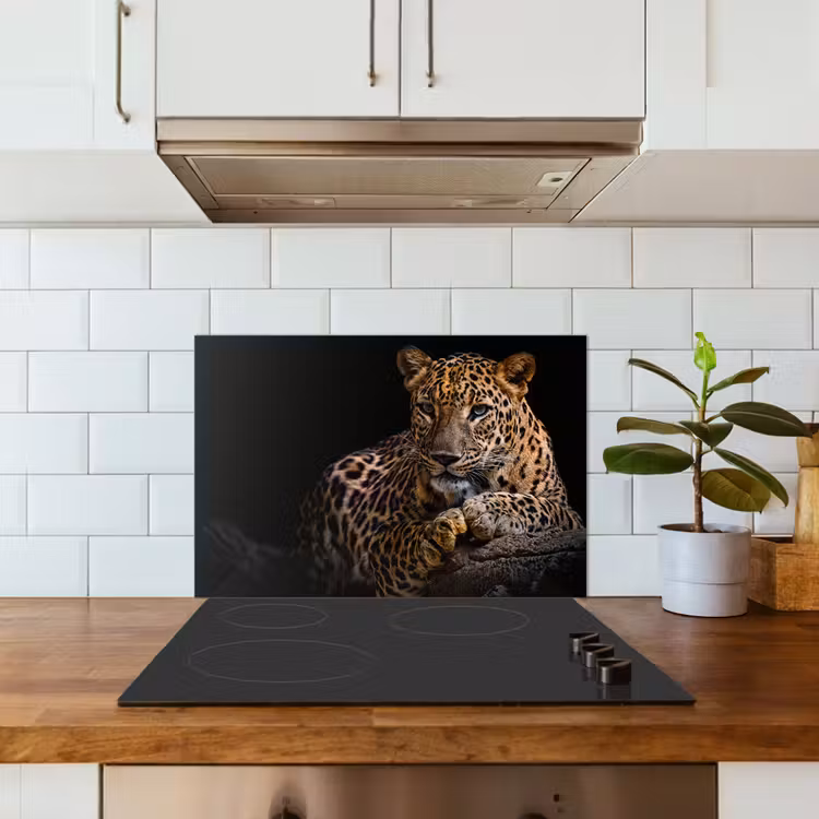 Kitchen splashback for hob - Wildlife - Panther - Portrait - Black - Animals — 3