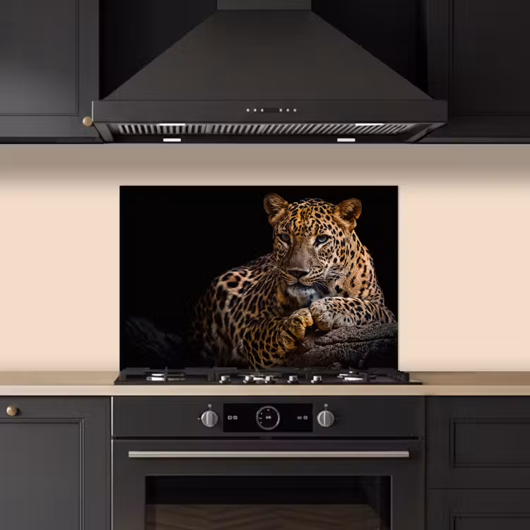 Kitchen splashback for hob - Wildlife - Panther - Portrait - Black - Animals — 5