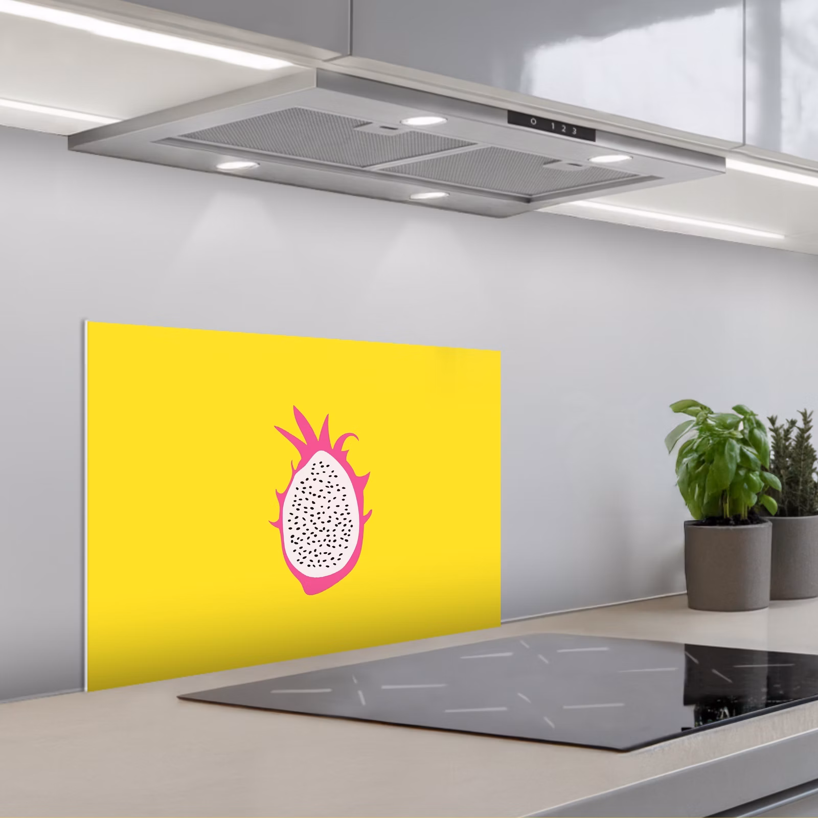 Kitchen splashback for hob - Illustration - Dragon Fruit - Colorful — 1