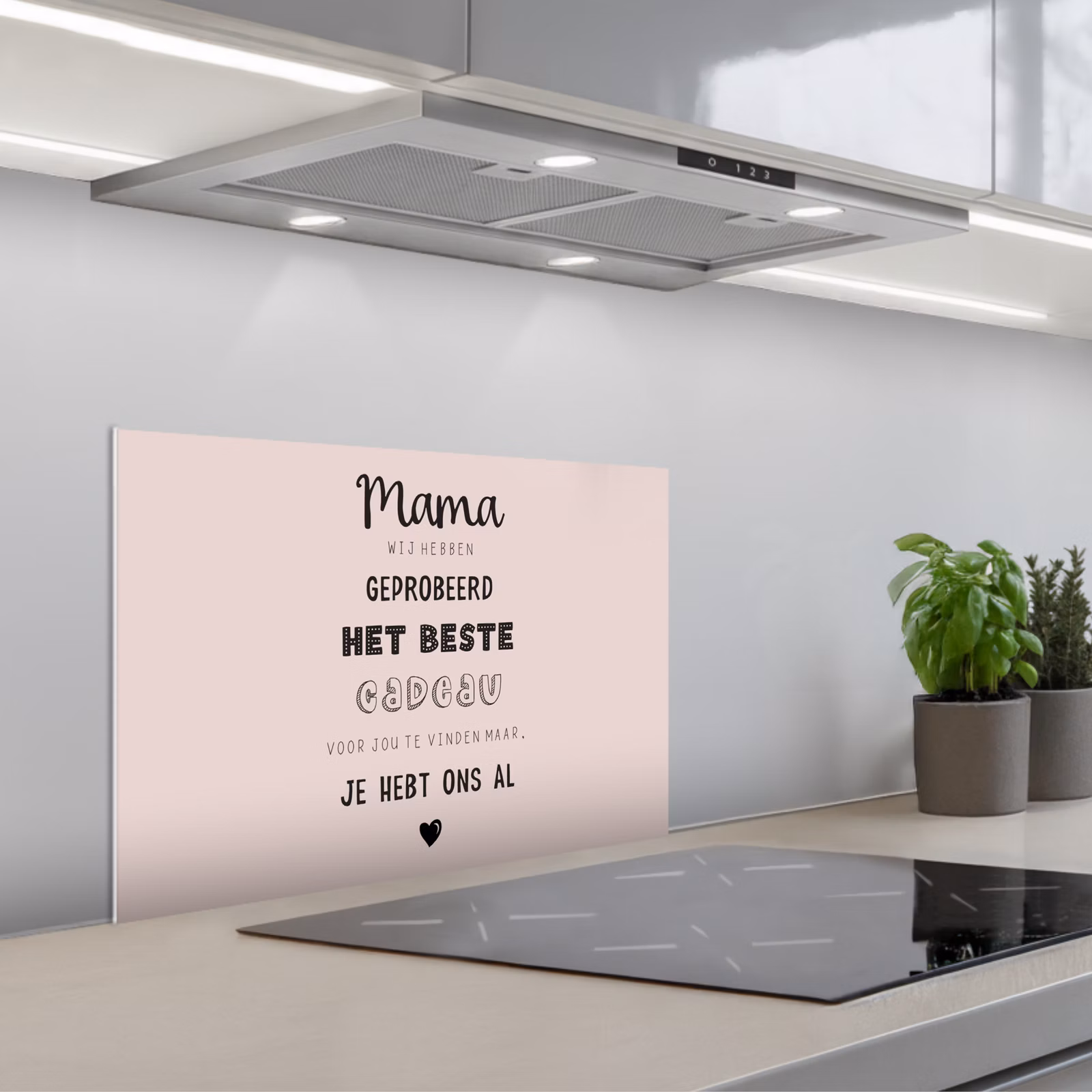 Kitchen splashback for hob - Proverbs - Quotes Mommy You Already Have Us - Mother's Day gift for mom - Pink — 1