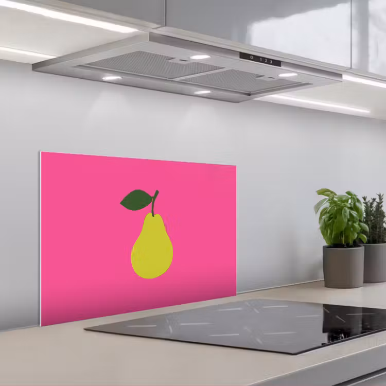 Kitchen splashback for hob - Illustration - Fruit - Pear - Green — 1