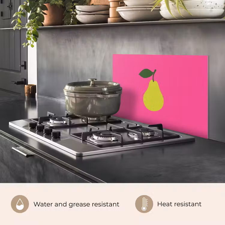 Kitchen splashback for hob - Illustration - Fruit - Pear - Green — 2
